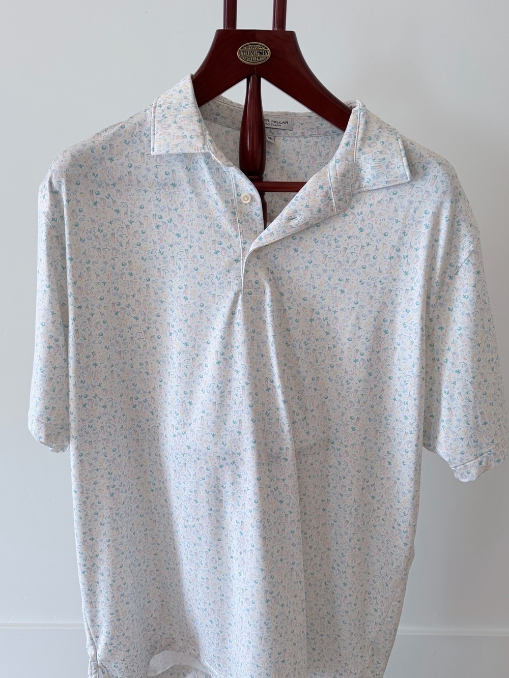 Light Blue Floral Polo Shirt
